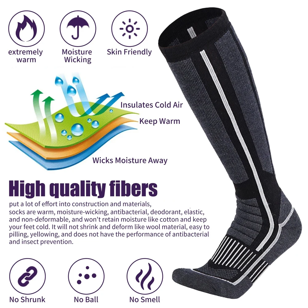 XQQMXX 1Pair Ski Socks Skiing  - Thermal Sock Wool recension och pris