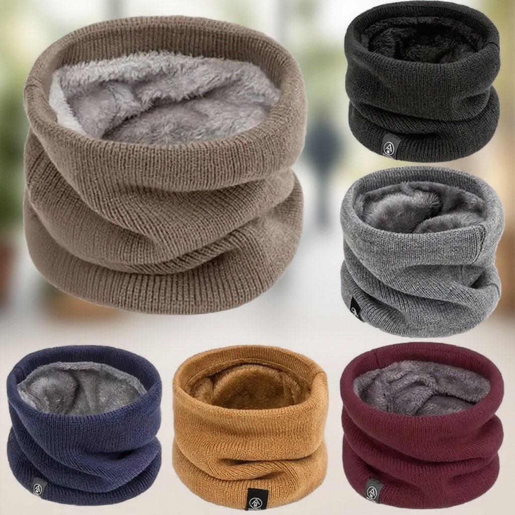 Warm Knitted Scarf Thickened P - Neck Gaiter Fleece recension och pris