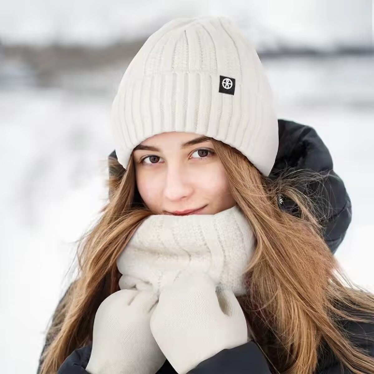 3pcs Winter Beanie Hat Gloves  - Wool Scarf Men recension och pris